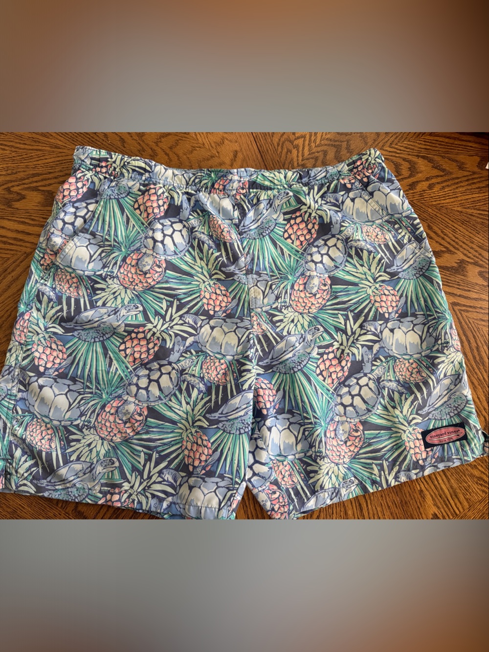 Vineyard Vines Pineapple & Turtle Swim Trunks - Coral, Teal & Navy